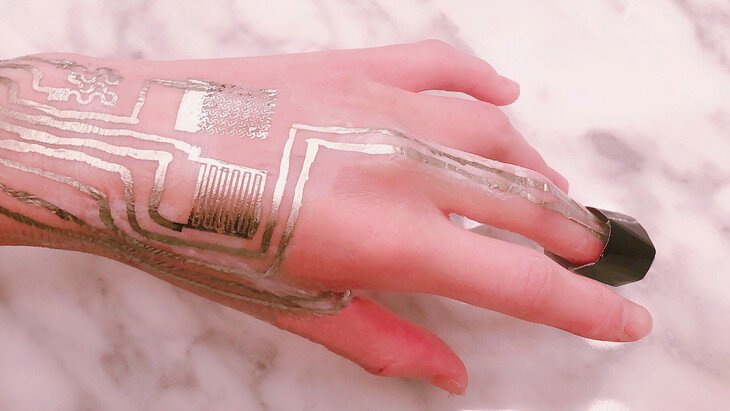 Scientists print wearable biometric sensors directly on the skin without heat